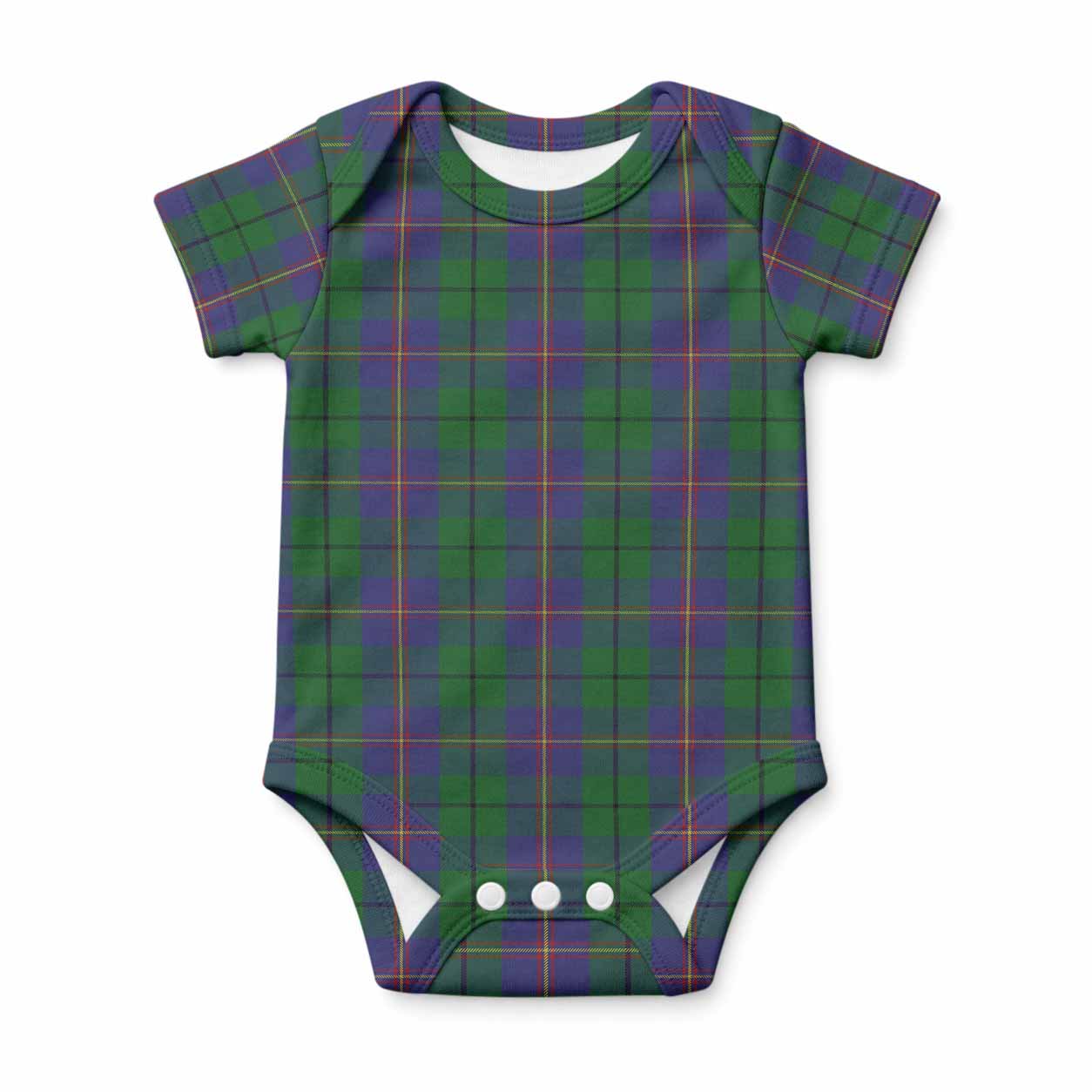 Carmichael Tartan Baby Onesie , Plaid Infant Bodysuit for Boys & Girls (0-24M), Snap Closure Newborn Romper for Holiday & Photoshoot