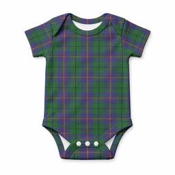 Carmichael Tartan Baby Onesie , Plaid Infant Bodysuit for Boys & Girls (0-24M), Snap Closure Newborn Romper for Holiday & Photoshoot