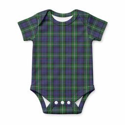 Forbes Tartan Baby Onesie , Plaid Infant Bodysuit for Boys & Girls (0-24M), Snap Closure Newborn Romper for Holiday & Photoshoot