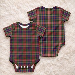 Christie Tartan Baby Onesie , Plaid Infant Bodysuit for Boys & Girls (0-24M), Snap Closure Newborn Romper for Holiday & Photoshoot