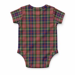 Christie Tartan Baby Onesie , Plaid Infant Bodysuit for Boys & Girls (0-24M), Snap Closure Newborn Romper for Holiday & Photoshoot