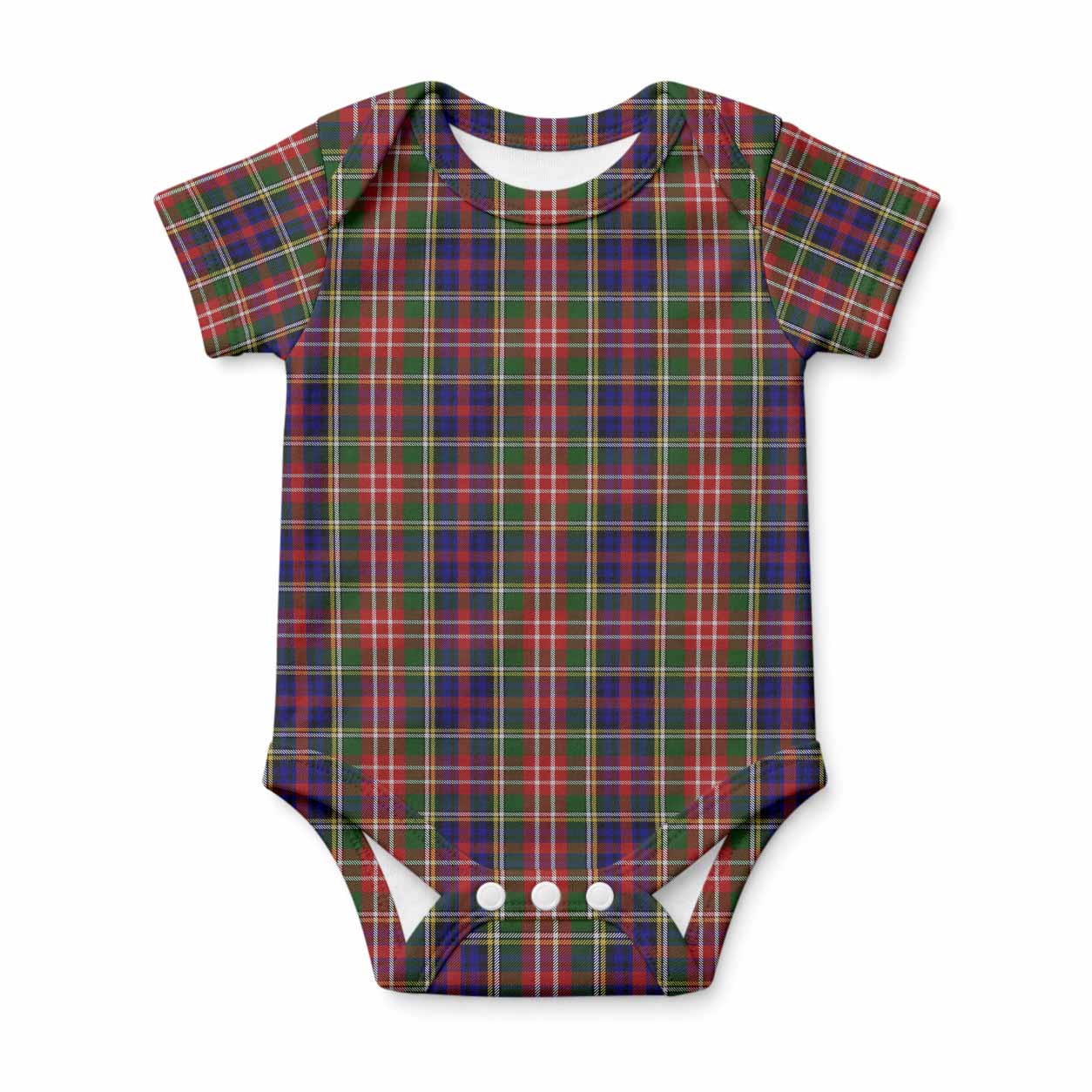 Christie Tartan Baby Onesie , Plaid Infant Bodysuit for Boys & Girls (0-24M), Snap Closure Newborn Romper for Holiday & Photoshoot