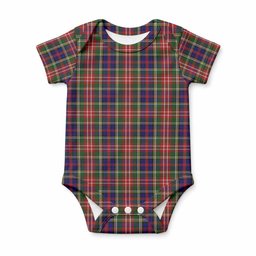 Christie Tartan Baby Onesie , Plaid Infant Bodysuit for Boys & Girls (0-24M), Snap Closure Newborn Romper for Holiday & Photoshoot