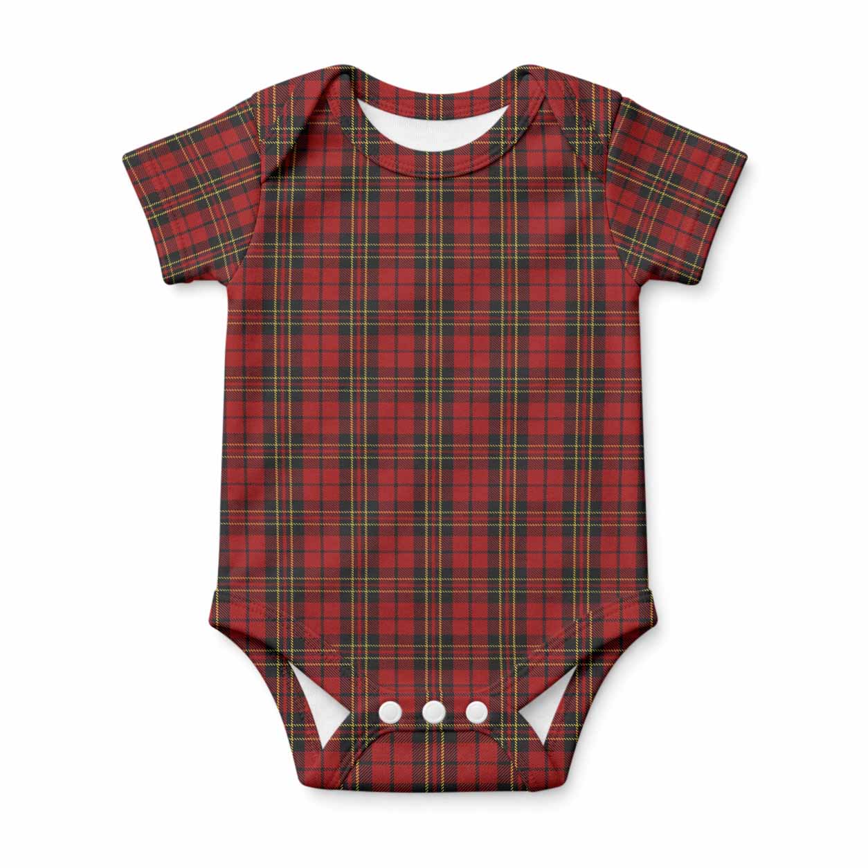 Brodie Tartan Baby Onesie , Plaid Infant Bodysuit for Boys & Girls (0-24M), Snap Closure Newborn Romper for Holiday & Photoshoot