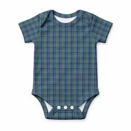 Falconer Tartan Baby Onesie , Plaid Infant Bodysuit for Boys & Girls (0-24M), Snap Closure Newborn Romper for Holiday & Photoshoot