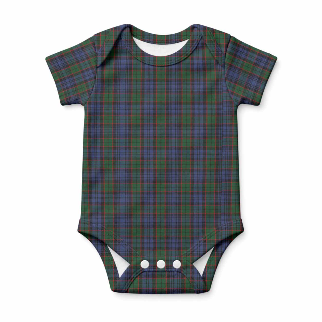 Fletcher Tartan Baby Onesie , Plaid Infant Bodysuit for Boys & Girls (0-24M), Snap Closure Newborn Romper for Holiday & Photoshoot