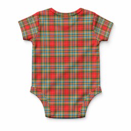 Chattan Tartan Baby Onesie , Plaid Infant Bodysuit for Boys & Girls (0-24M), Snap Closure Newborn Romper for Holiday & Photoshoot