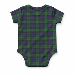 Black Watch Tartan Baby Onesie , Plaid Infant Bodysuit for Boys & Girls (0-24M), Snap Closure Newborn Romper for Holiday & Photoshoot