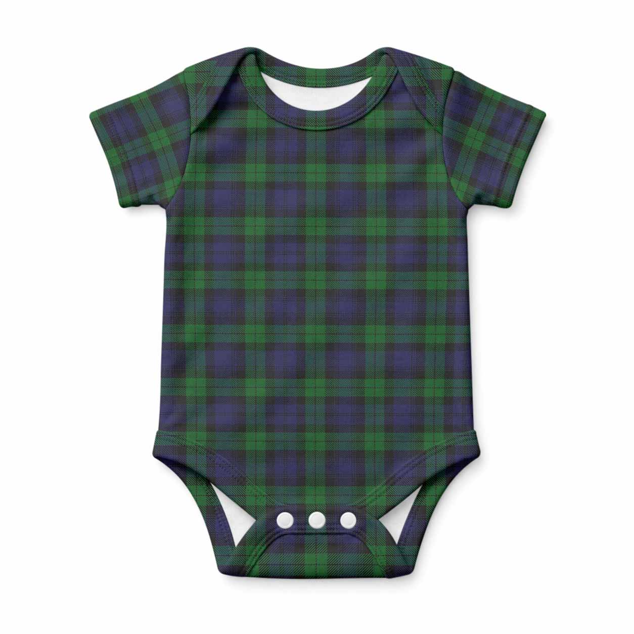 Black Watch Tartan Baby Onesie , Plaid Infant Bodysuit for Boys & Girls (0-24M), Snap Closure Newborn Romper for Holiday & Photoshoot