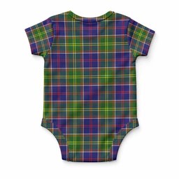 Dalrymple Tartan Baby Onesie , Plaid Infant Bodysuit for Boys & Girls (0-24M), Snap Closure Newborn Romper for Holiday & Photoshoot