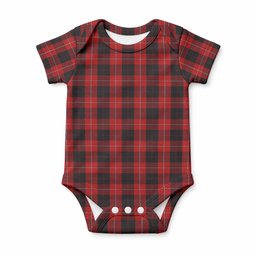 Cunningham Tartan Baby Onesie , Plaid Infant Bodysuit for Boys & Girls (0-24M), Snap Closure Newborn Romper for Holiday & Photoshoot