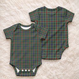 Bisset Tartan Baby Onesie , Plaid Infant Bodysuit for Boys & Girls (0-24M), Snap Closure Newborn Romper for Holiday & Photoshoot