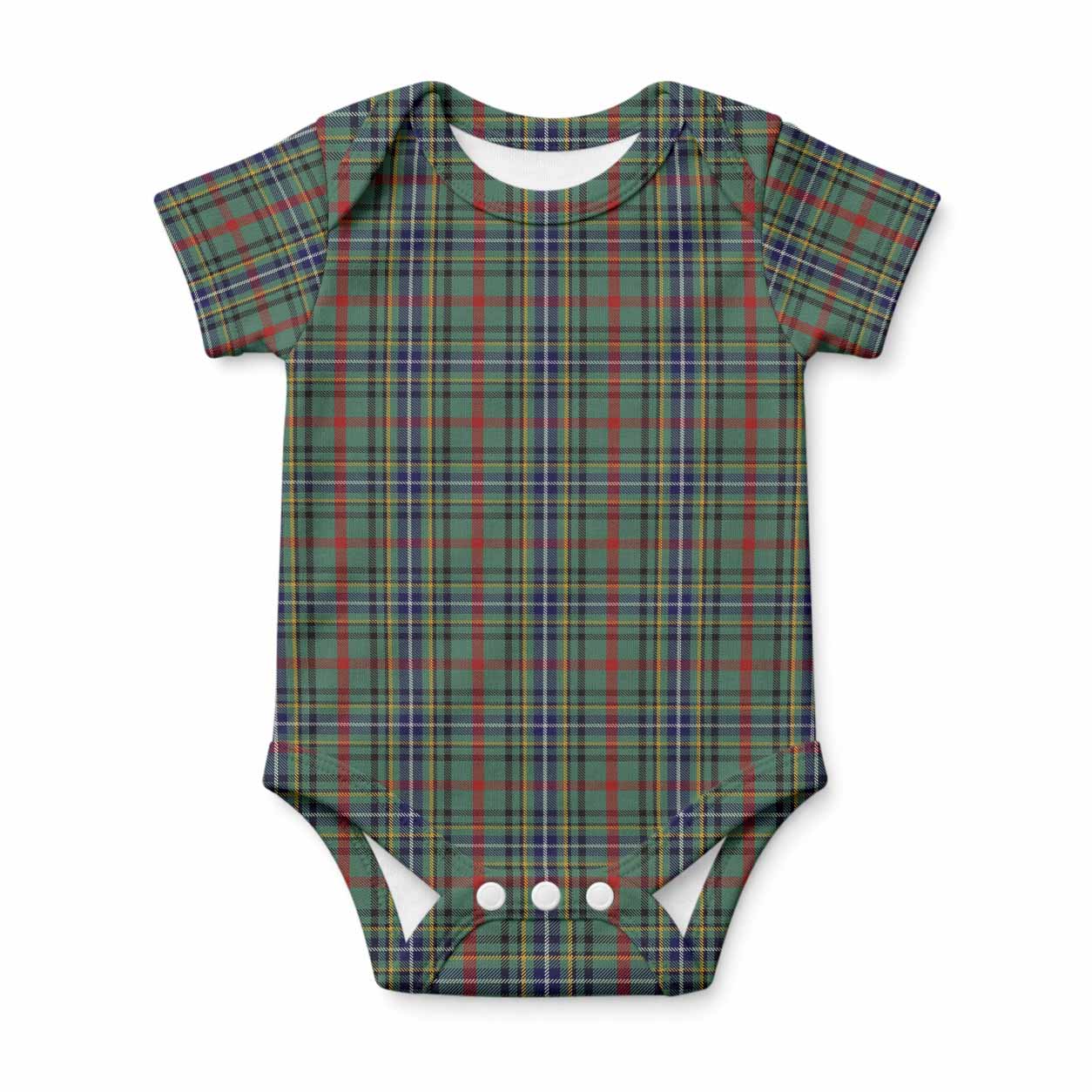 Bisset Tartan Baby Onesie , Plaid Infant Bodysuit for Boys & Girls (0-24M), Snap Closure Newborn Romper for Holiday & Photoshoot
