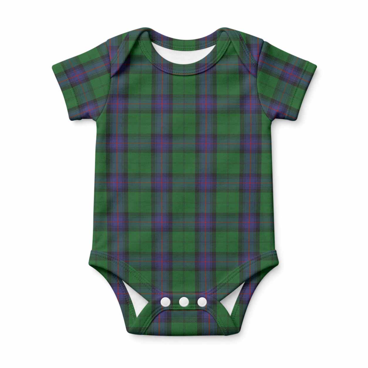 Armstrong Tartan Baby Onesie , Plaid Infant Bodysuit for Boys & Girls (0-24M), Snap Closure Newborn Romper for Holiday & Photoshoot