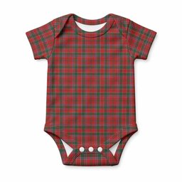 Dalzell (Dalziel) Tartan Baby Onesie , Plaid Infant Bodysuit for Boys & Girls (0-24M), Snap Closure Newborn Romper for Holiday & Photoshoot