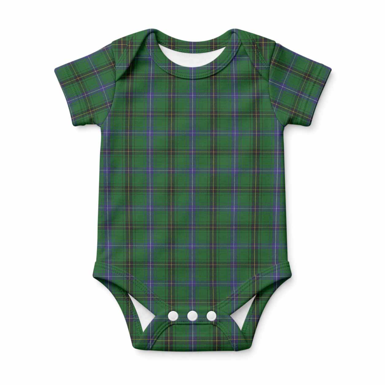 Henderson Tartan Baby Onesie , Plaid Infant Bodysuit for Boys & Girls (0-24M), Snap Closure Newborn Romper for Holiday & Photoshoot