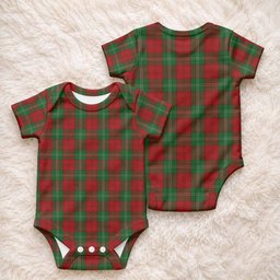 Lennox Tartan Baby Onesie , Plaid Infant Bodysuit for Boys & Girls (0-24M), Snap Closure Newborn Romper for Holiday & Photoshoot