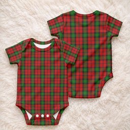 Kerr Tartan Baby Onesie , Plaid Infant Bodysuit for Boys & Girls (0-24M), Snap Closure Newborn Romper for Holiday & Photoshoot