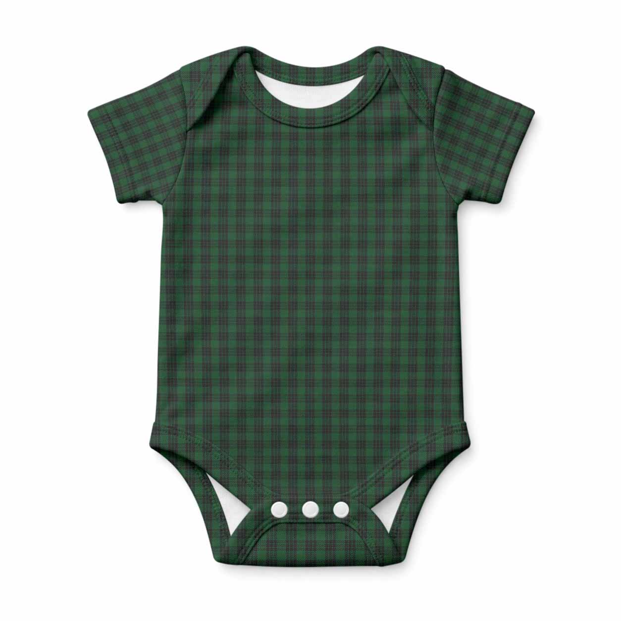 Graham Tartan Baby Onesie , Plaid Infant Bodysuit for Boys & Girls (0-24M), Snap Closure Newborn Romper for Holiday & Photoshoot