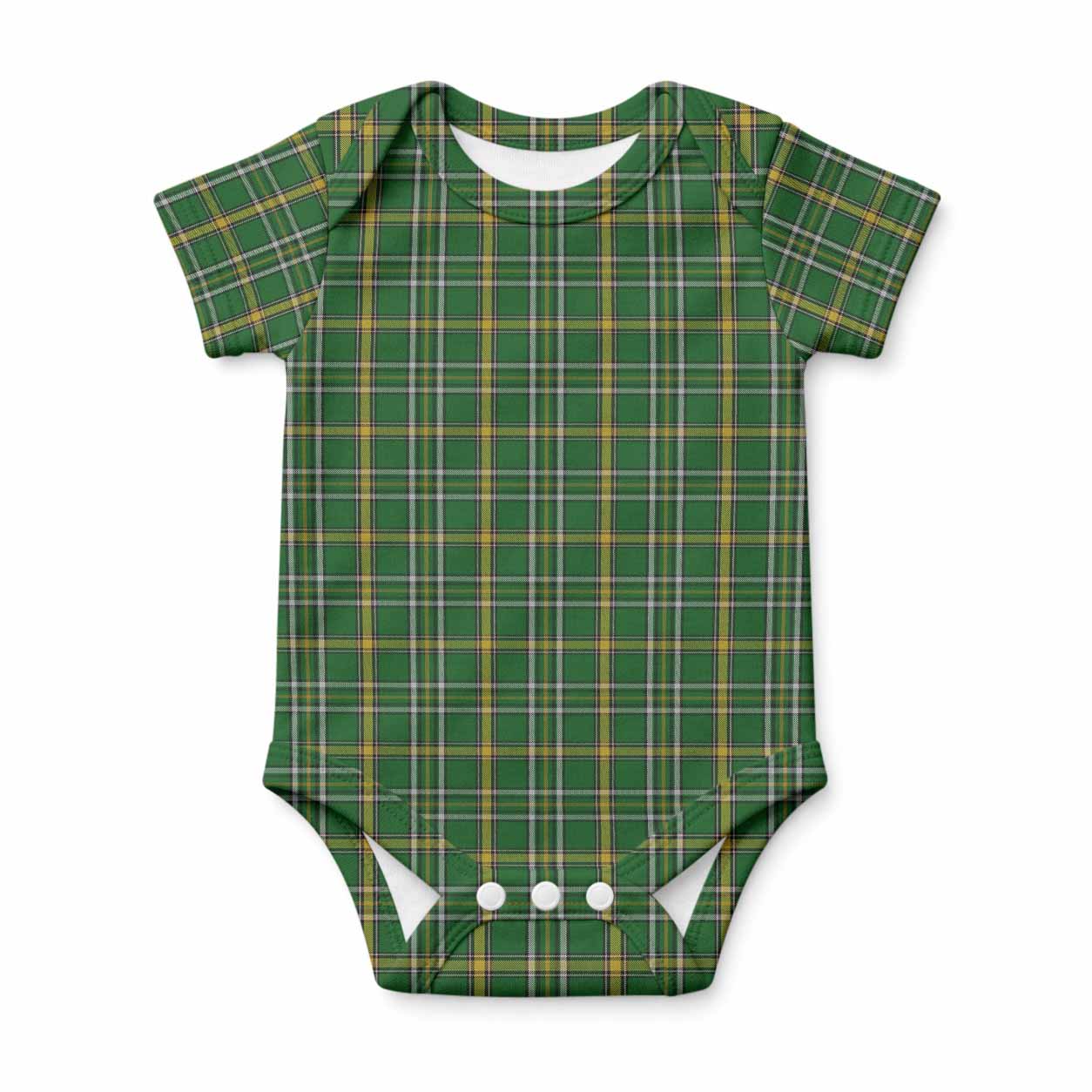 Offaly Tartan Baby Onesie , Plaid Infant Bodysuit for Boys & Girls (0-24M), Snap Closure Newborn Romper for Holiday & Photoshoot