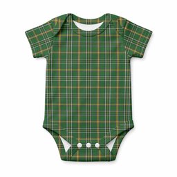 Offaly Tartan Baby Onesie , Plaid Infant Bodysuit for Boys & Girls (0-24M), Snap Closure Newborn Romper for Holiday & Photoshoot