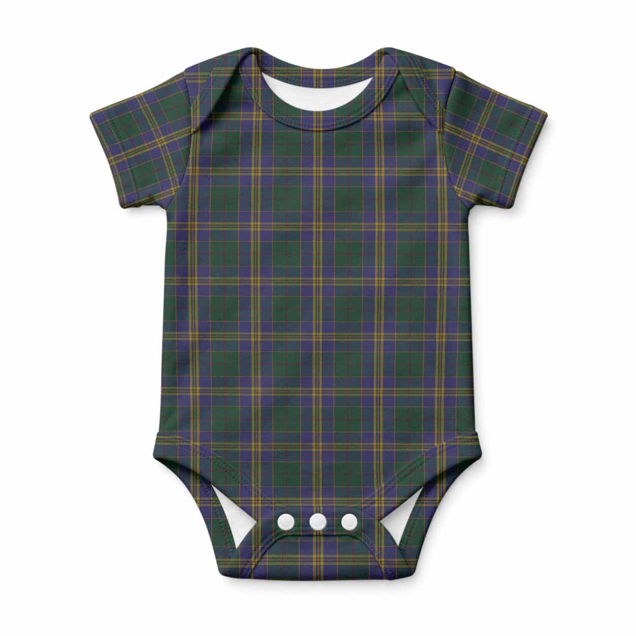Kilkenny Tartan Baby Onesie , Plaid Infant Bodysuit for Boys & Girls (0-24M), Snap Closure Newborn Romper for Holiday & Photoshoot