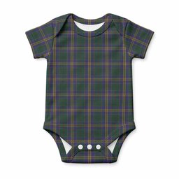 Kilkenny Tartan Baby Onesie , Plaid Infant Bodysuit for Boys & Girls (0-24M), Snap Closure Newborn Romper for Holiday & Photoshoot