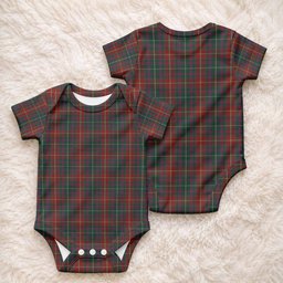Meath Tartan Baby Onesie , Plaid Infant Bodysuit for Boys & Girls (0-24M), Snap Closure Newborn Romper for Holiday & Photoshoot