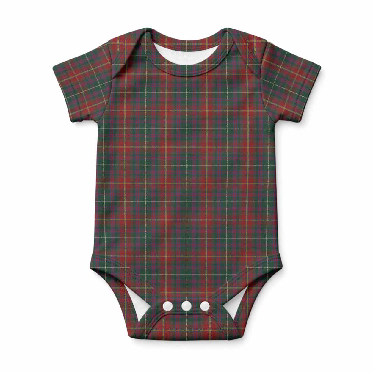 Meath Tartan Baby Onesie , Plaid Infant Bodysuit for Boys & Girls (0-24M), Snap Closure Newborn Romper for Holiday & Photoshoot