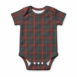 Meath Tartan Baby Onesie , Plaid Infant Bodysuit for Boys & Girls (0-24M), Snap Closure Newborn Romper for Holiday & Photoshoot