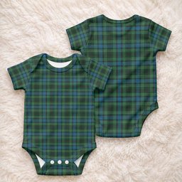 O'Donohue Tartan Baby Onesie , Plaid Infant Bodysuit for Boys & Girls (0-24M), Snap Closure Newborn Romper for Holiday & Photoshoot