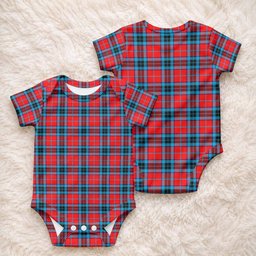MacTavish (McTavish) Tartan Baby Onesie , Plaid Infant Bodysuit for Boys & Girls (0-24M), Snap Closure Newborn Romper for Holiday & Photoshoot