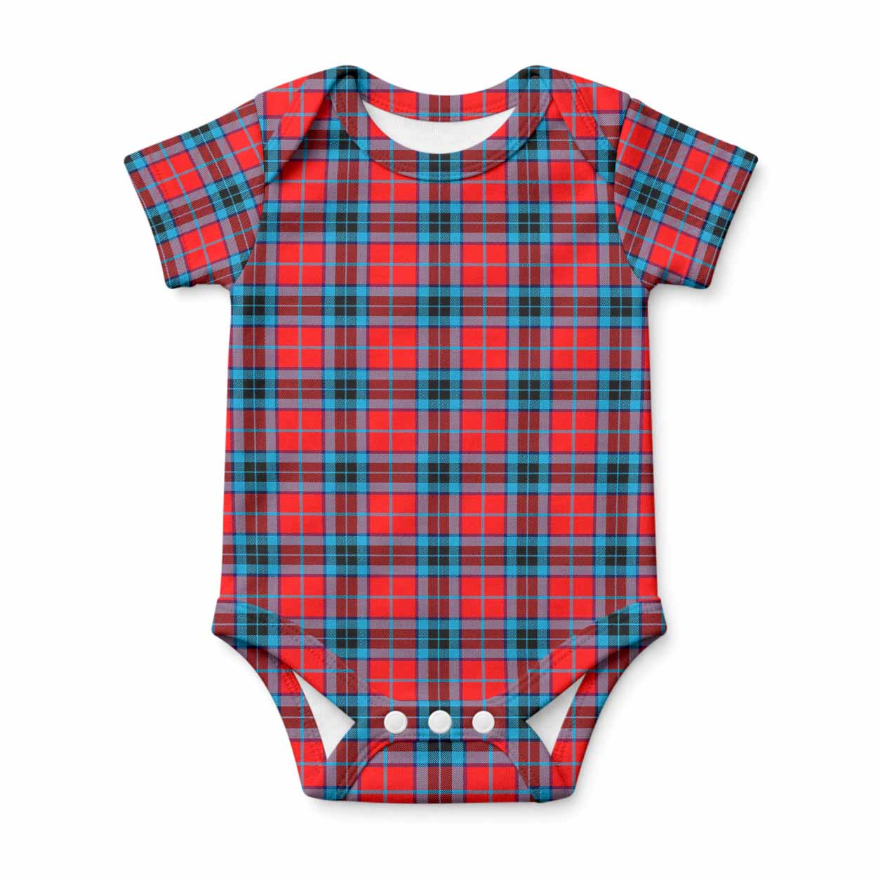 MacTavish (McTavish) Tartan Baby Onesie , Plaid Infant Bodysuit for Boys & Girls (0-24M), Snap Closure Newborn Romper for Holiday & Photoshoot