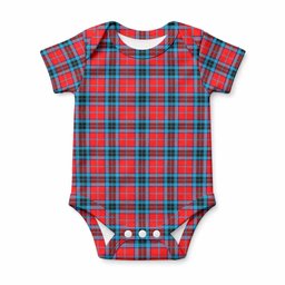 MacTavish (McTavish) Tartan Baby Onesie , Plaid Infant Bodysuit for Boys & Girls (0-24M), Snap Closure Newborn Romper for Holiday & Photoshoot