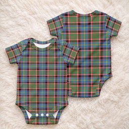 Glass Tartan Baby Onesie , Plaid Infant Bodysuit for Boys & Girls (0-24M), Snap Closure Newborn Romper for Holiday & Photoshoot