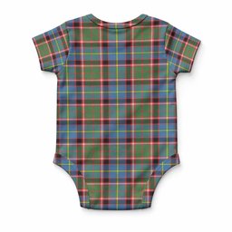 Glass Tartan Baby Onesie , Plaid Infant Bodysuit for Boys & Girls (0-24M), Snap Closure Newborn Romper for Holiday & Photoshoot
