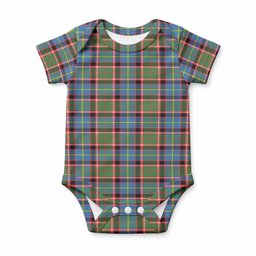 Glass Tartan Baby Onesie , Plaid Infant Bodysuit for Boys & Girls (0-24M), Snap Closure Newborn Romper for Holiday & Photoshoot