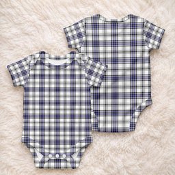Hannay Tartan Baby Onesie , Plaid Infant Bodysuit for Boys & Girls (0-24M), Snap Closure Newborn Romper for Holiday & Photoshoot