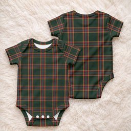 Moran Tartan Baby Onesie , Plaid Infant Bodysuit for Boys & Girls (0-24M), Snap Closure Newborn Romper for Holiday & Photoshoot