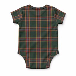 Moran Tartan Baby Onesie , Plaid Infant Bodysuit for Boys & Girls (0-24M), Snap Closure Newborn Romper for Holiday & Photoshoot