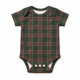 Moran Tartan Baby Onesie , Plaid Infant Bodysuit for Boys & Girls (0-24M), Snap Closure Newborn Romper for Holiday & Photoshoot