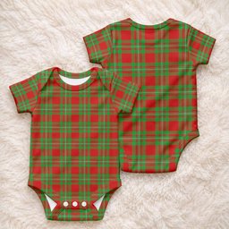 Grierson Tartan Baby Onesie , Plaid Infant Bodysuit for Boys & Girls (0-24M), Snap Closure Newborn Romper for Holiday & Photoshoot