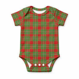 Grierson Tartan Baby Onesie , Plaid Infant Bodysuit for Boys & Girls (0-24M), Snap Closure Newborn Romper for Holiday & Photoshoot