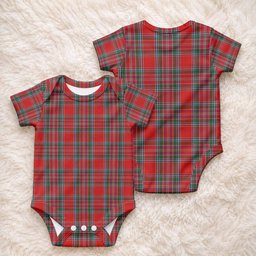 MacBean (MacBain) Tartan Baby Onesie , Plaid Infant Bodysuit for Boys & Girls (0-24M), Snap Closure Newborn Romper for Holiday & Photoshoot