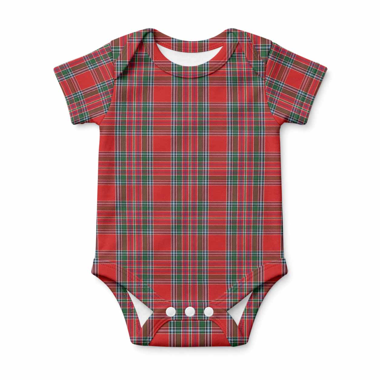 MacBean (MacBain) Tartan Baby Onesie , Plaid Infant Bodysuit for Boys & Girls (0-24M), Snap Closure Newborn Romper for Holiday & Photoshoot