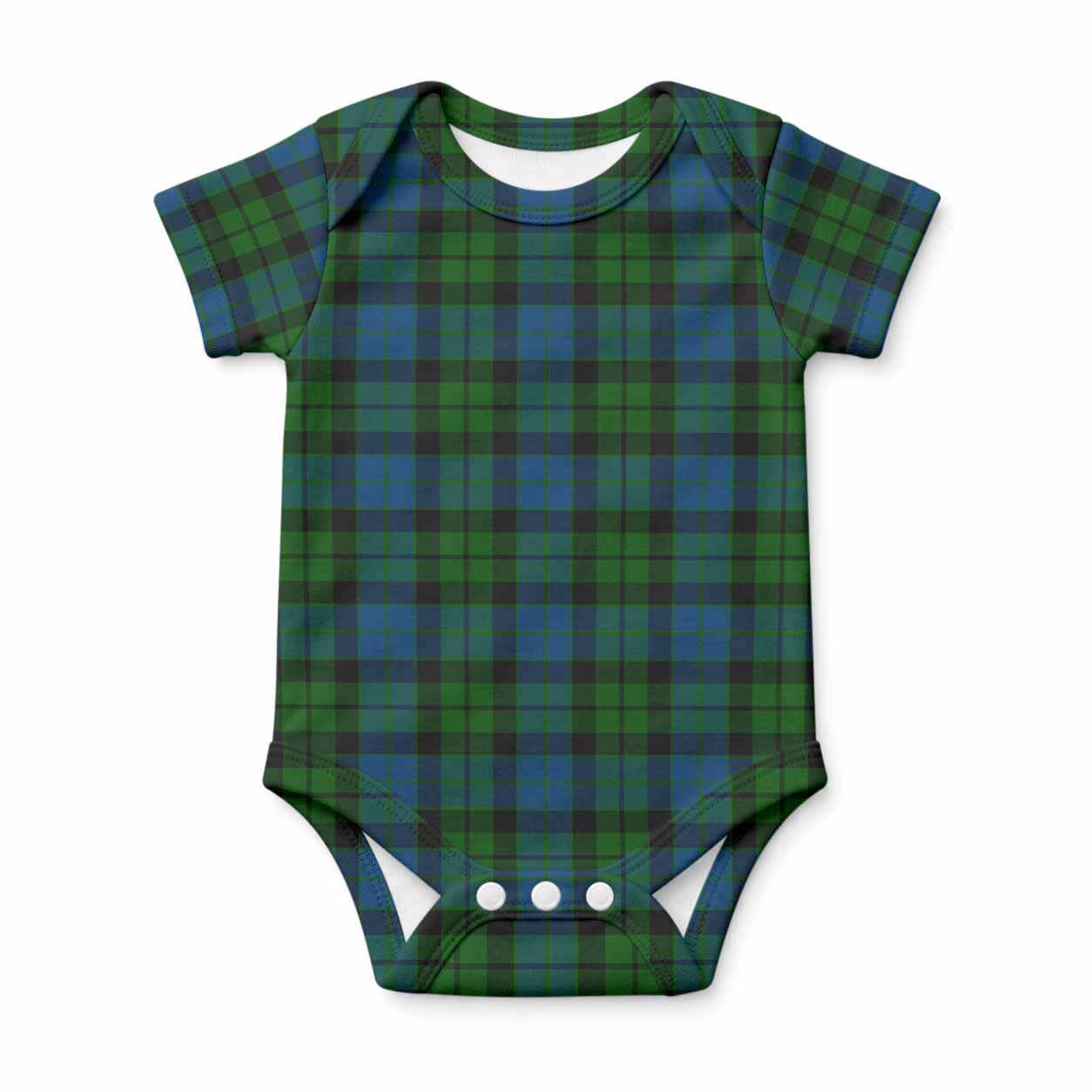 MacKie (McKie) Tartan Baby Onesie , Plaid Infant Bodysuit for Boys & Girls (0-24M), Snap Closure Newborn Romper for Holiday & Photoshoot