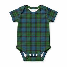 MacKie (McKie) Tartan Baby Onesie , Plaid Infant Bodysuit for Boys & Girls (0-24M), Snap Closure Newborn Romper for Holiday & Photoshoot