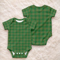 Ireland National Tartan Baby Onesie , Plaid Infant Bodysuit for Boys & Girls (0-24M), Snap Closure Newborn Romper for Holiday & Photoshoot