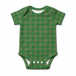 Ireland National Tartan Baby Onesie , Plaid Infant Bodysuit for Boys & Girls (0-24M), Snap Closure Newborn Romper for Holiday & Photoshoot