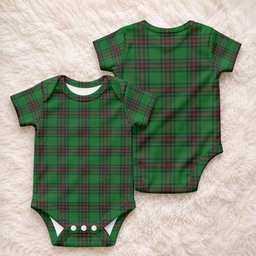 Kinnear Tartan Baby Onesie , Plaid Infant Bodysuit for Boys & Girls (0-24M), Snap Closure Newborn Romper for Holiday & Photoshoot